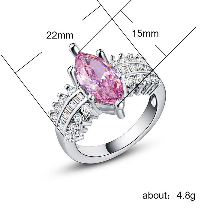 18K Gold Plated Zircon Ring Hollow Design Wholesale