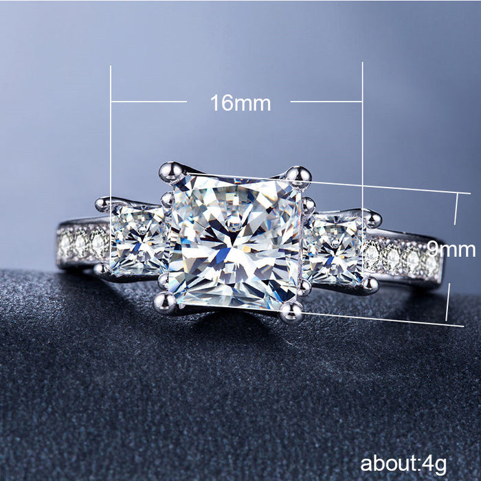 Women's zircon ring silver plated leaf design factory wholesale