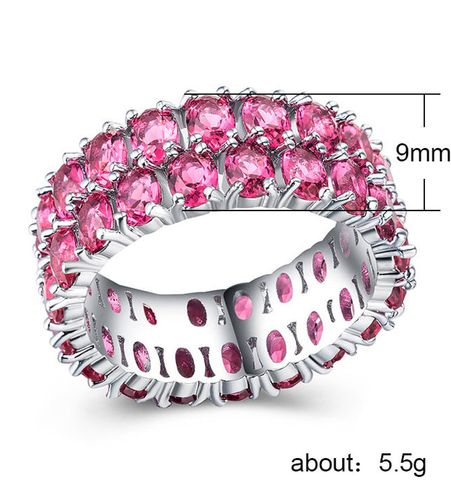 Gypsophila zircon gold-plated ring European and American luxury jewelry wholesale