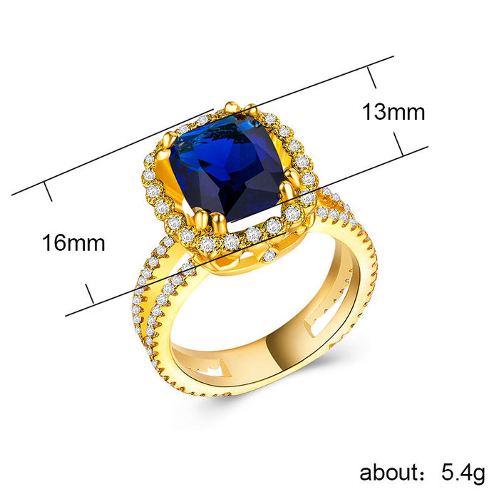 Hot selling gold plated ring zircon women's ring wholesale factory