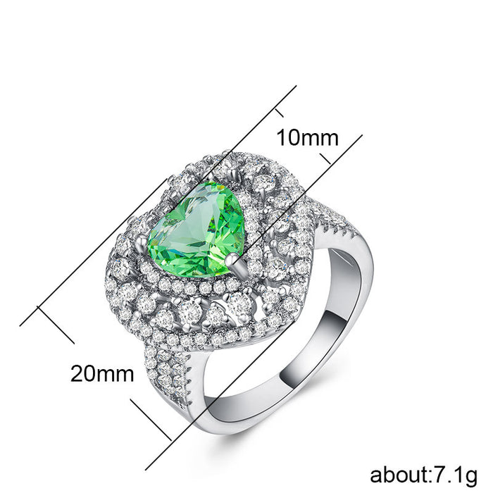 Square diamond silver plated zircon ladies couple ring fashion ring wholesale