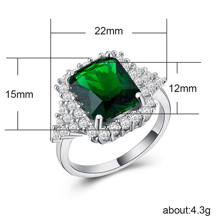 Geometric zircon women's ring gold plated silver plated wholesale