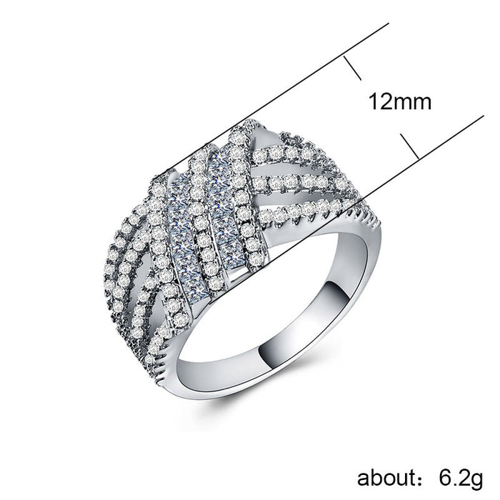 Blue zircon heart-shaped couple ring silver plated ring wholesale