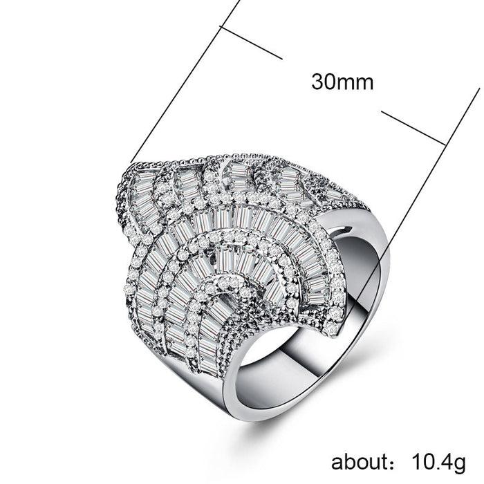 Pink zircon ring silver plated couple combination ring wholesale