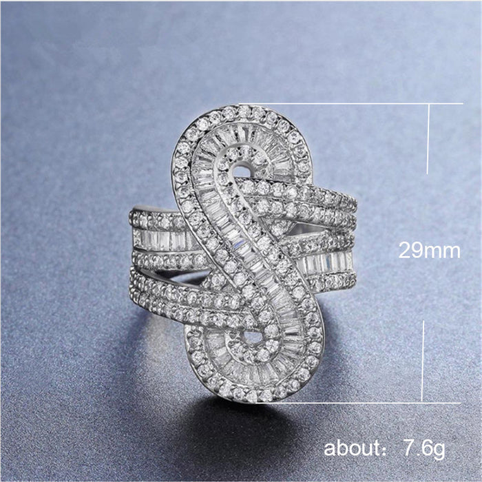 Vintage zircon ring silver plated ring e-commerce wholesale