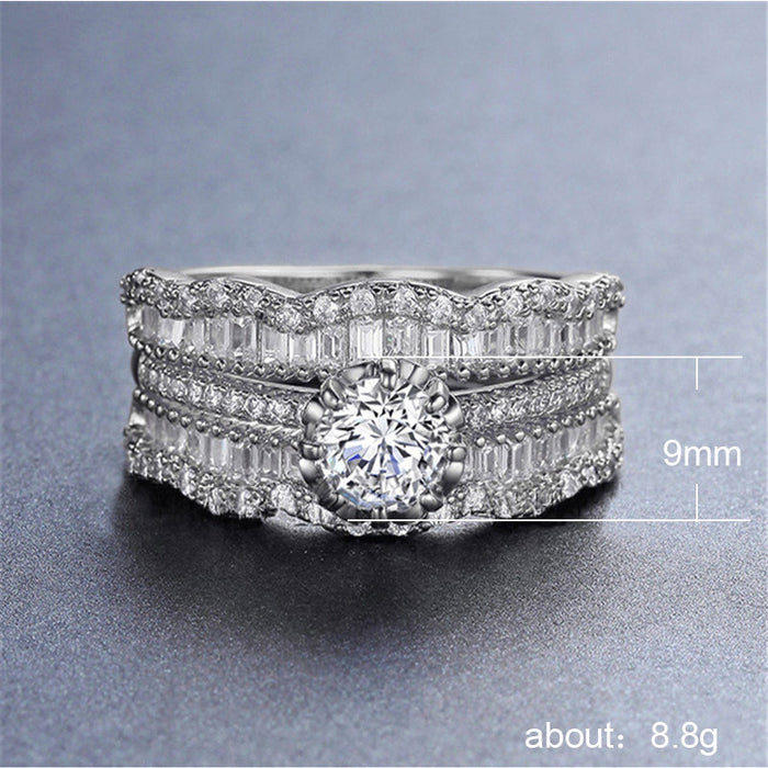 Heart Shaped Zirconia Ring Silver Plated Fashion Jewelry Wholesale