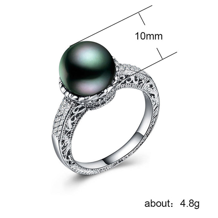 Luxury zircon ring silver plated copper ring factory wholesale