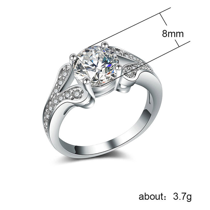 European and American zircon ring fashion wedding jewelry wholesale