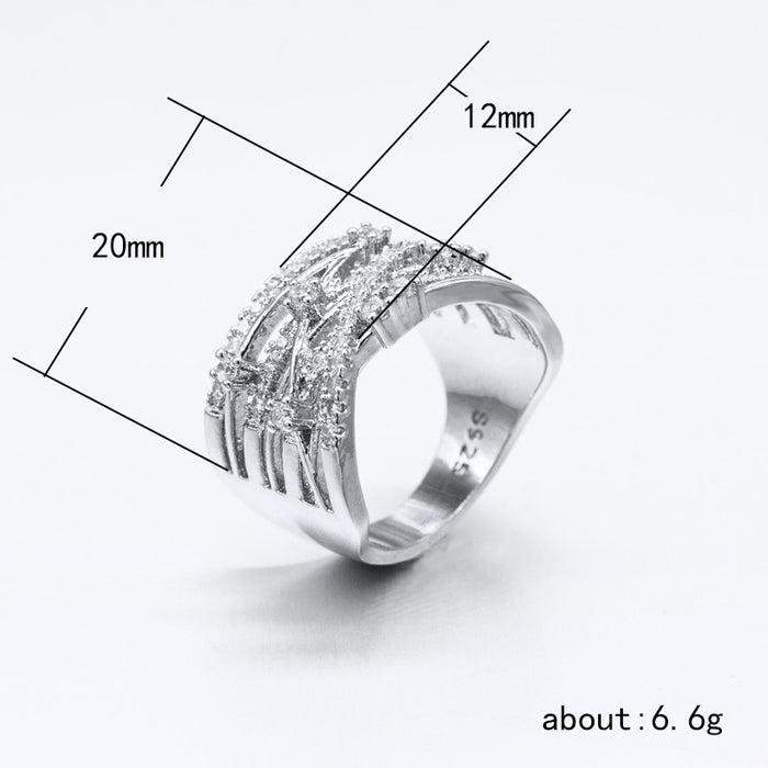 Diamond Micro-paved Zirconia Colored Cross Women's Ring