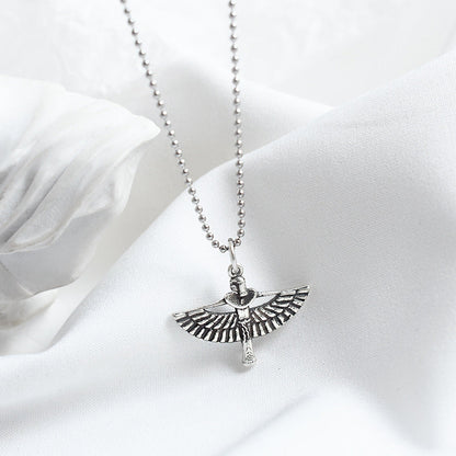 S925 Silver Material Guardian Wings Angel Necklace - wallojewerly 