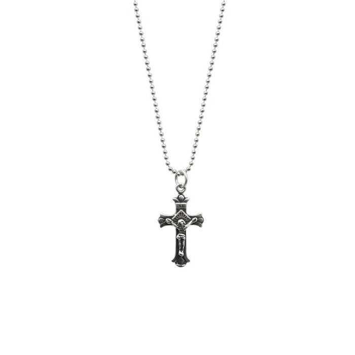 S925 Silver Cross Necklace - wallojewerly 