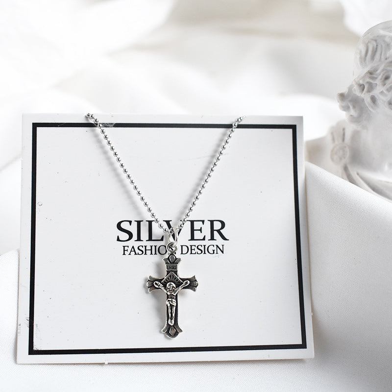 S925 Silver Cross Necklace - wallojewerly 