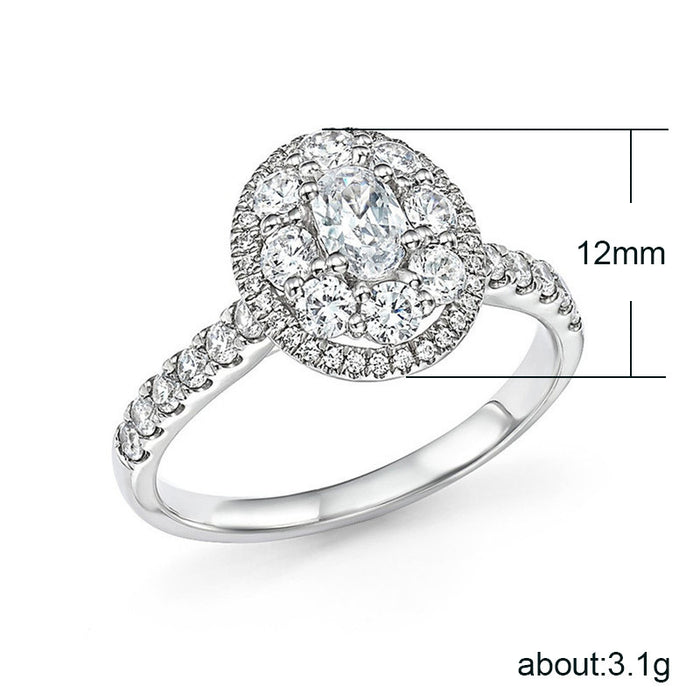 Exquisite diamond-shaped floral zircon ring for women