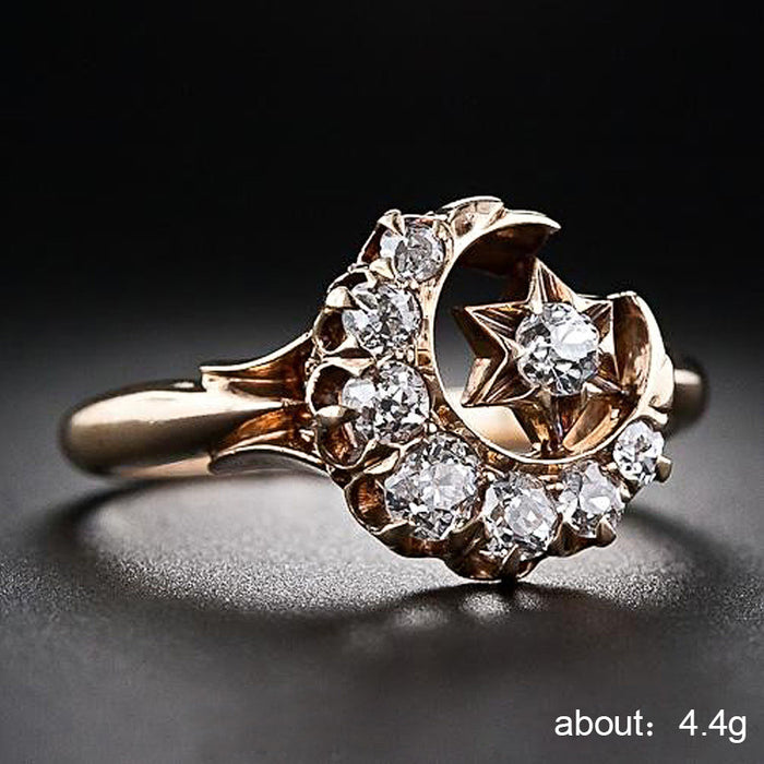 X-cross three-dimensional hollowed out women Simple ring design