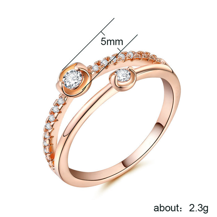 Anillo de compromiso para mujer con circonitas Géminis Anillo para el meñique