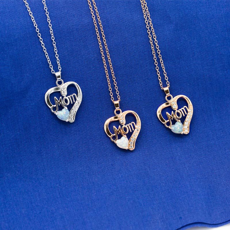 Collar con colgante de circonita en forma de corazón, regalo de cumpleaños para madre