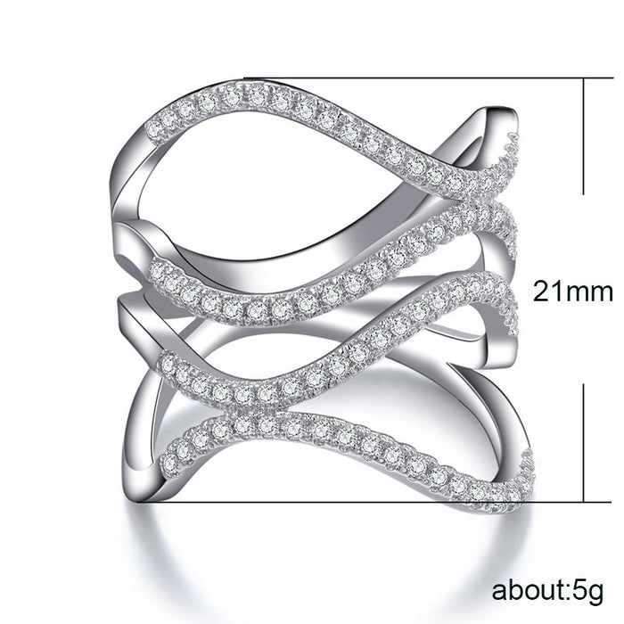 Double circle multi-row zircon ring fashion trend Rings