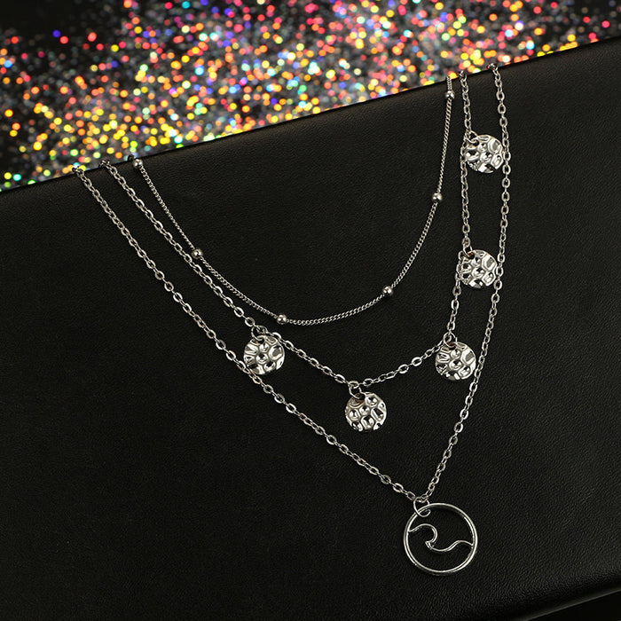 Star and Moon Pendant Necklace Set - Stylish Double-Layered Jewelry for Women