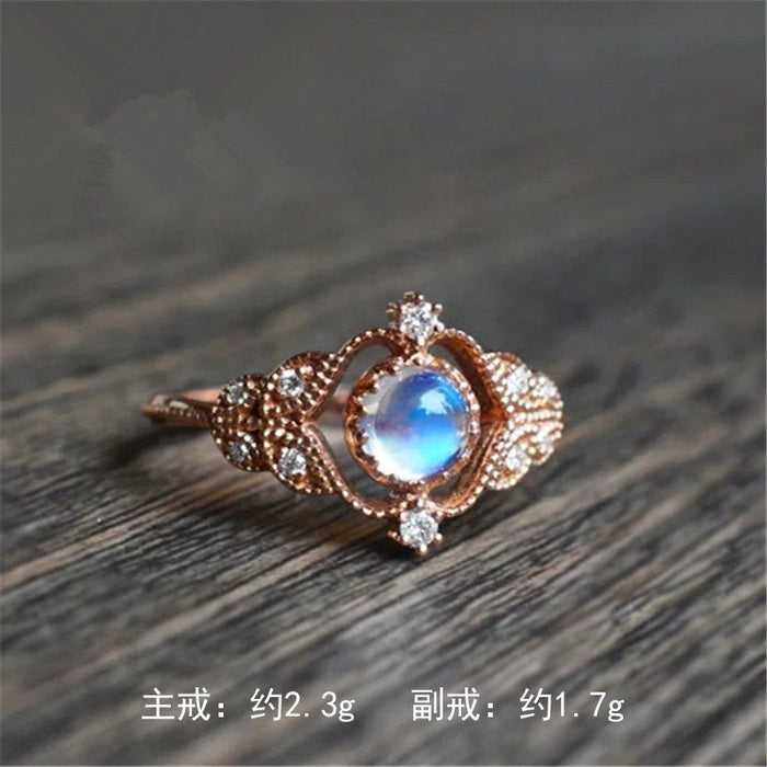 Micro-inlaid full diamond opal ring versatile jewelry