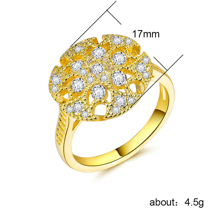 Egg-shaped zircon sapphire sparkling diamond ring micro-inlaid design