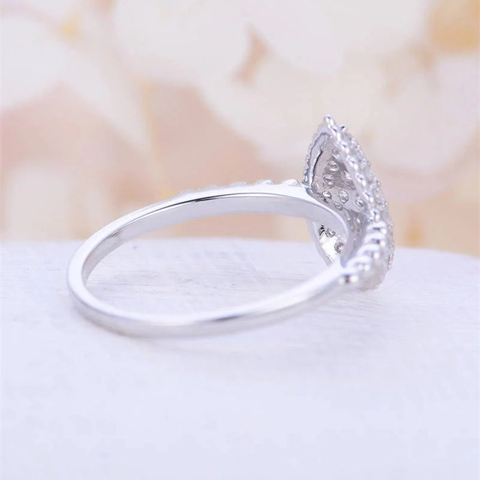 Vintage star and moon ring women's zircon hand jewelry