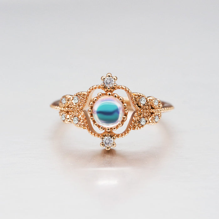 Micro-inlaid full diamond opal ring versatile jewelry