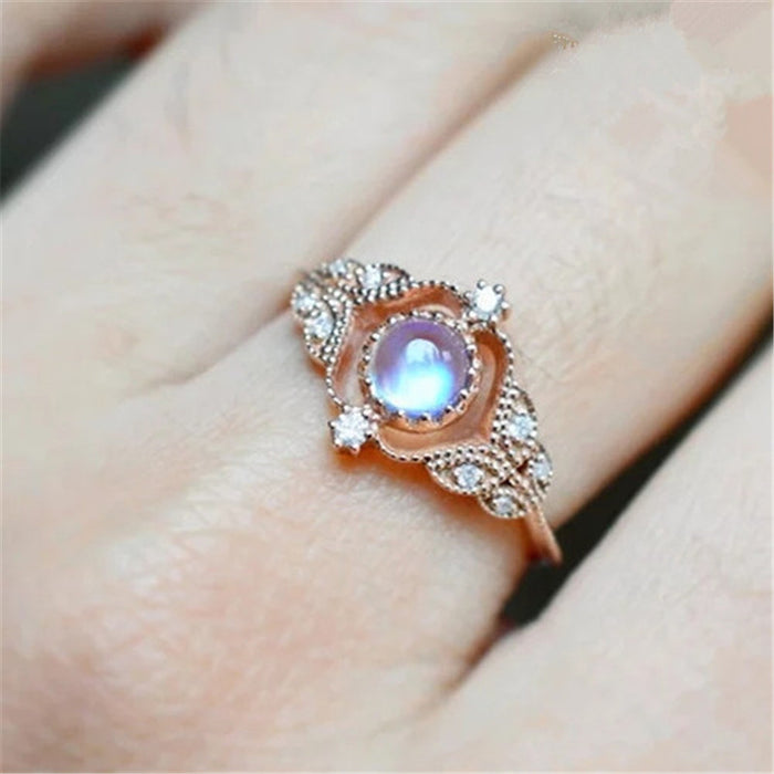 Micro-inlaid full diamond opal ring versatile jewelry