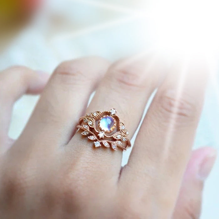 Micro-inlaid full diamond opal ring versatile jewelry