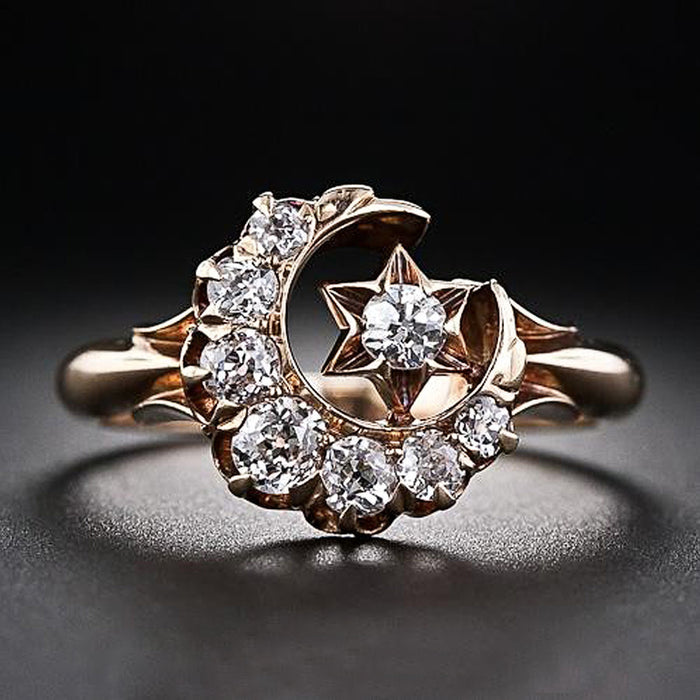 X-cross three-dimensional hollowed out women Simple ring design