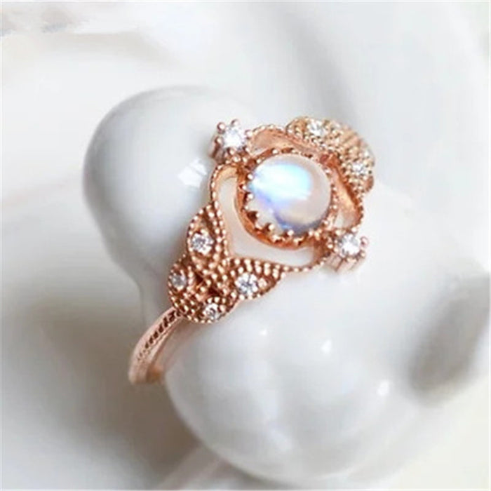 Micro-inlaid full diamond opal ring versatile jewelry