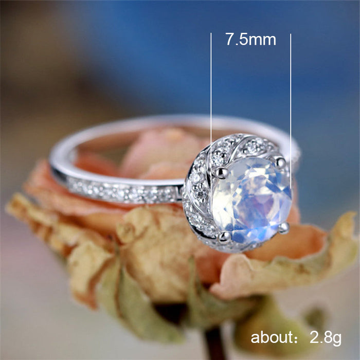 Anillo de circonita con microincrustaciones de diamantes y propuesta de moda, joyería de mano