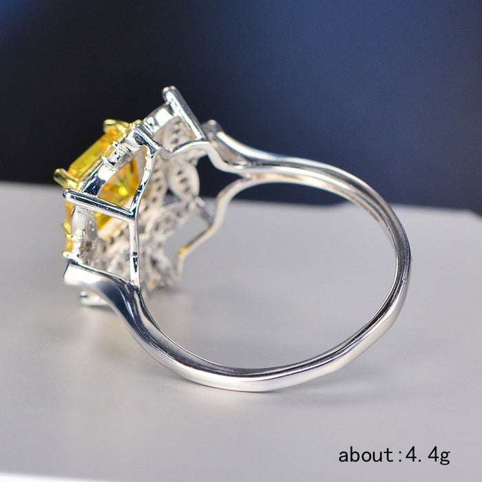 Square hollow ring women's retro design