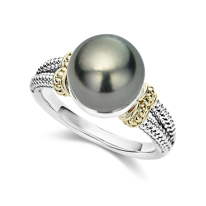 Simple synthetic pearl ring fashionable color separation ring