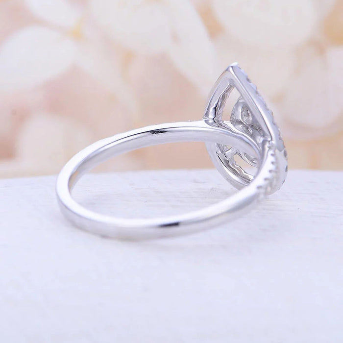 Creative water drop pear-shaped zircon ring party jewelry