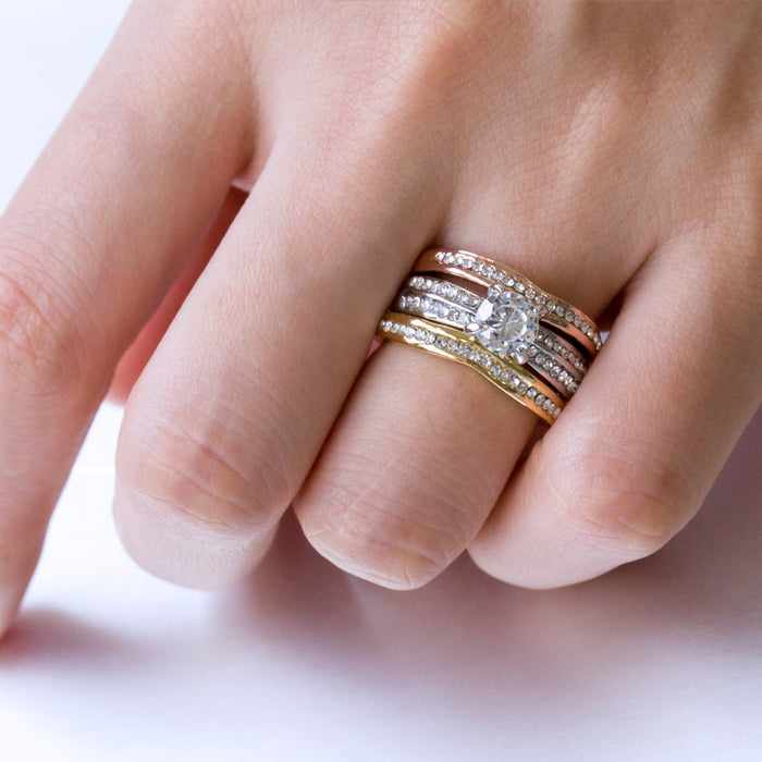 Knuckle Ring Three-piece Set Micro-diamond Zirconia Design