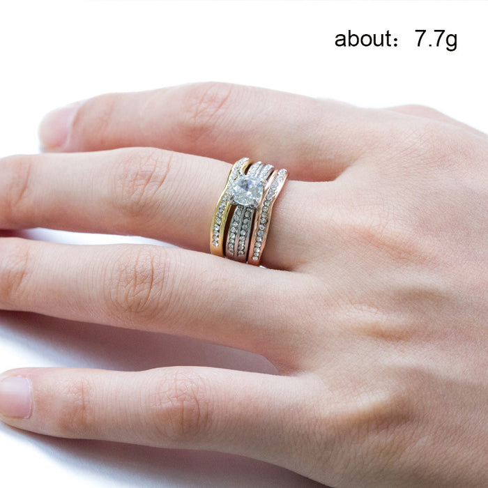 Knuckle Ring Three-piece Set Micro-diamond Zirconia Design