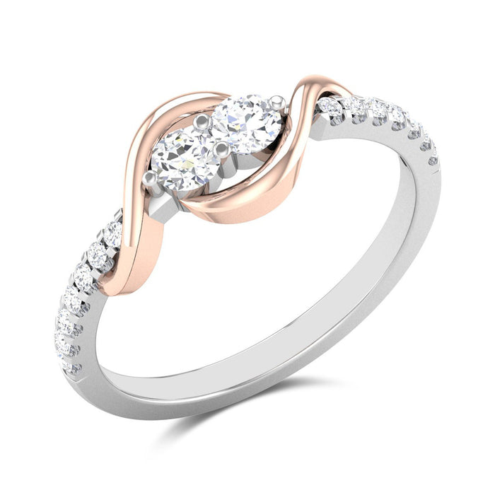 Creative simple staggered arm wrap zircon ring for women