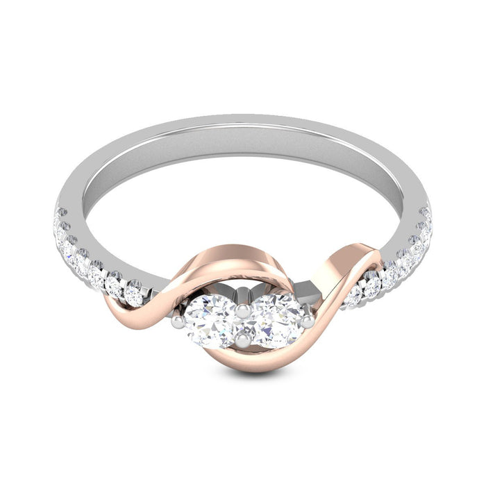 Creative simple staggered arm wrap zircon ring for women
