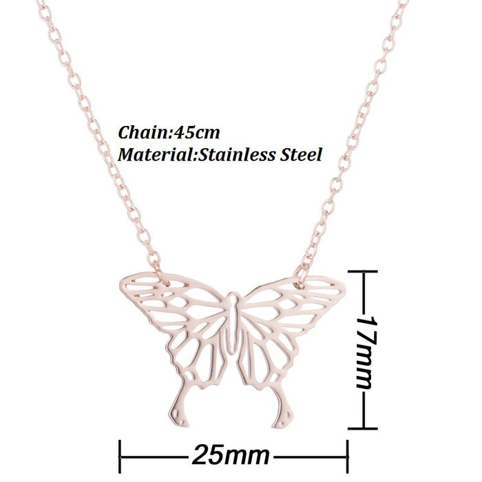 Cross-border butterfly pendant necklace, European and American style spring and summer new cold style jewelry in stock