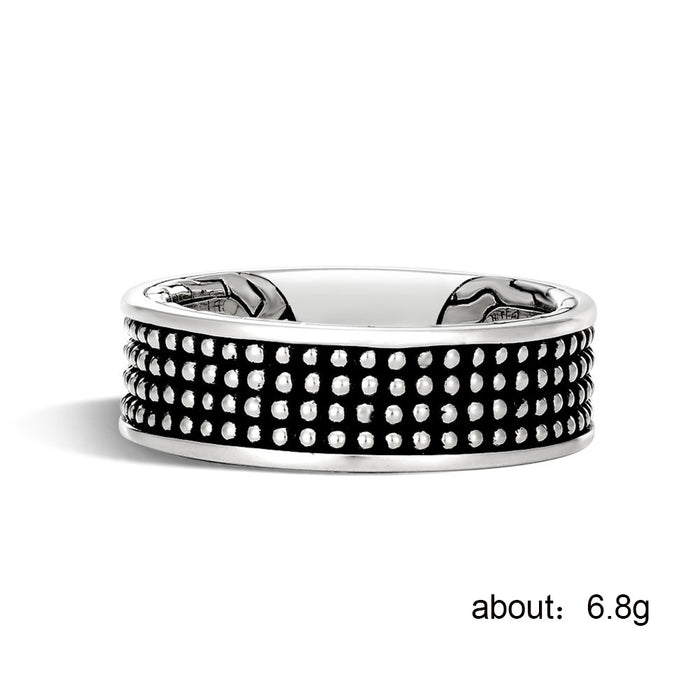 Polka dot engraved pattern ring for men and women fashion ring