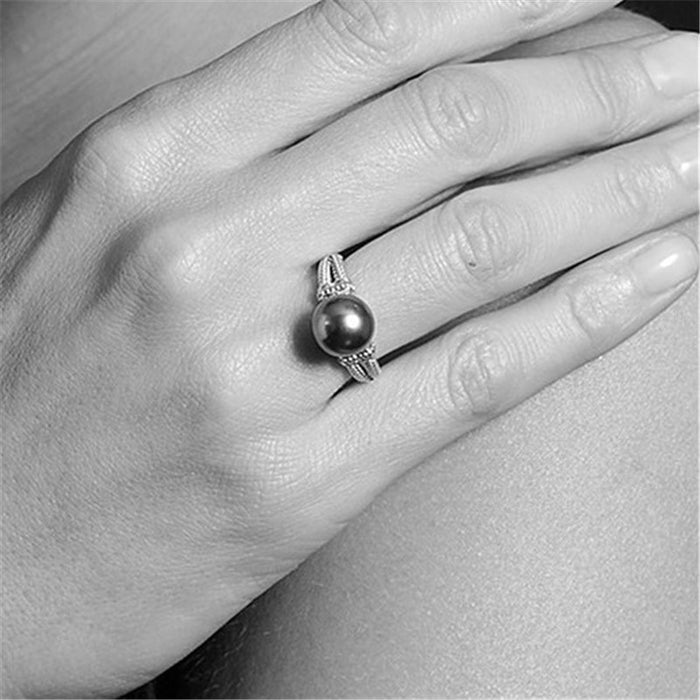 Simple synthetic pearl ring fashionable color separation ring