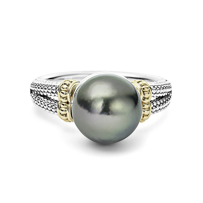 Simple synthetic pearl ring fashionable color separation ring