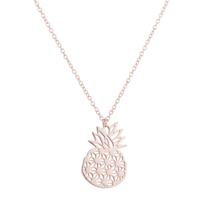 Gold pineapple necklace, European and American fruit tropical geometric gourmet necklace ins fashion long jewelry