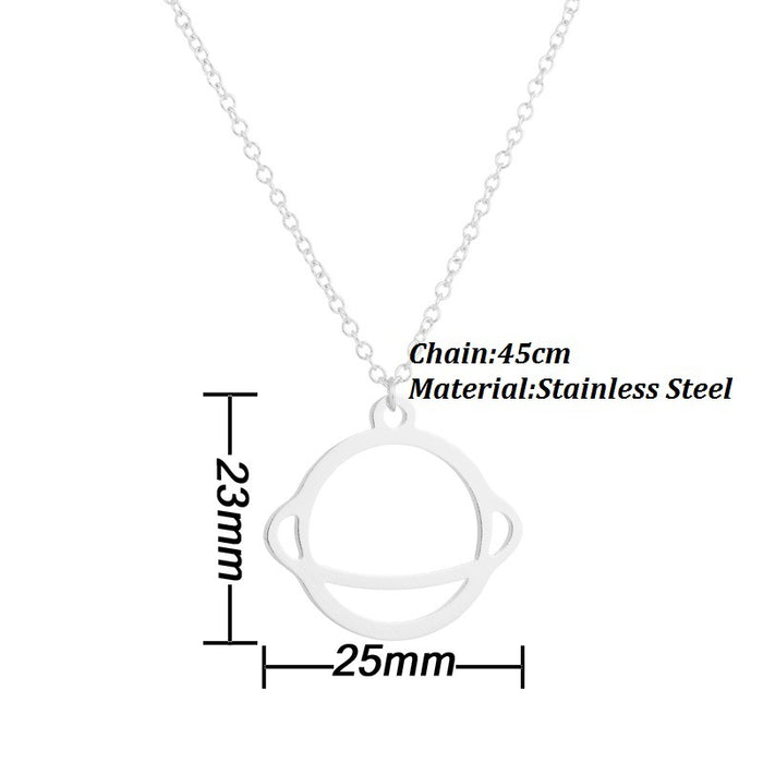 Saturn planet necklace, ins fashion space universe pendant clavicle chain solar system jewelry wholesale