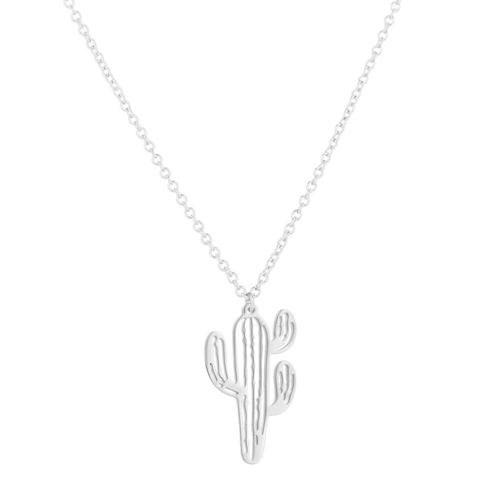 Cactus necklace, stainless steel simple small fresh European and American student jewelry wholesale