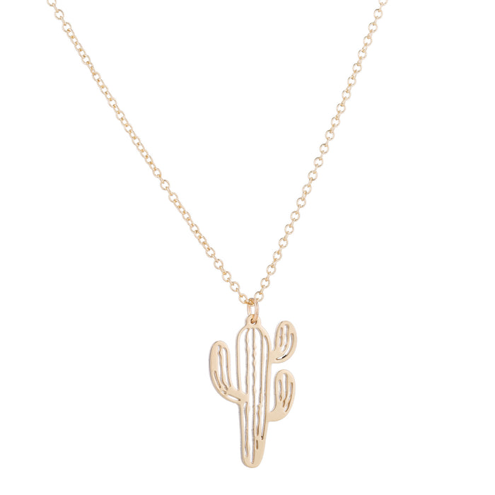 Cactus necklace, stainless steel simple small fresh European and American student jewelry wholesale