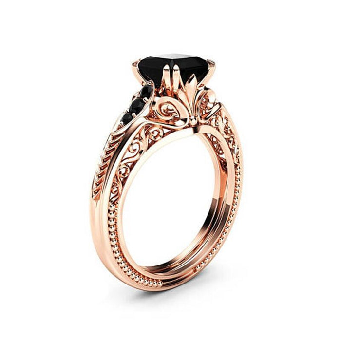 Women's teardrop-shaped zircon ring light luxury design