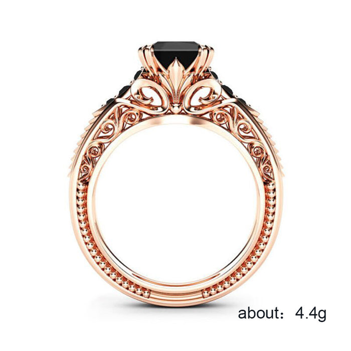 Women's teardrop-shaped zircon ring light luxury design