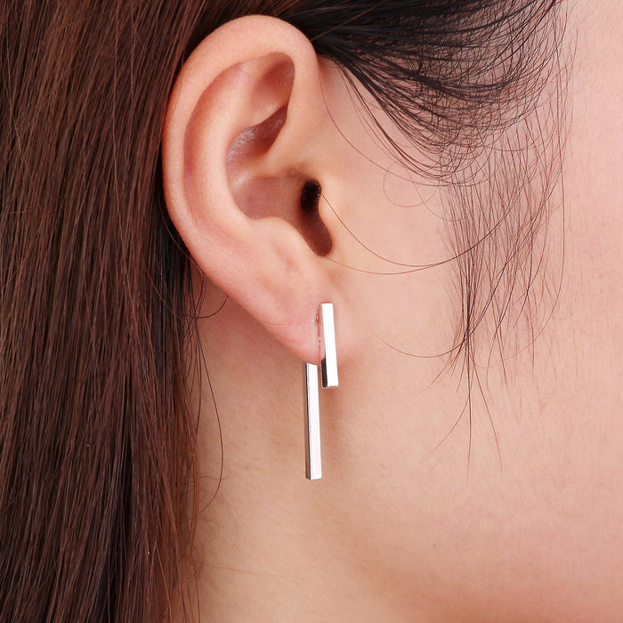 T-shaped earrings, European and American summer simple copper material one-line stick ear clip personality simple jewelry wholesale