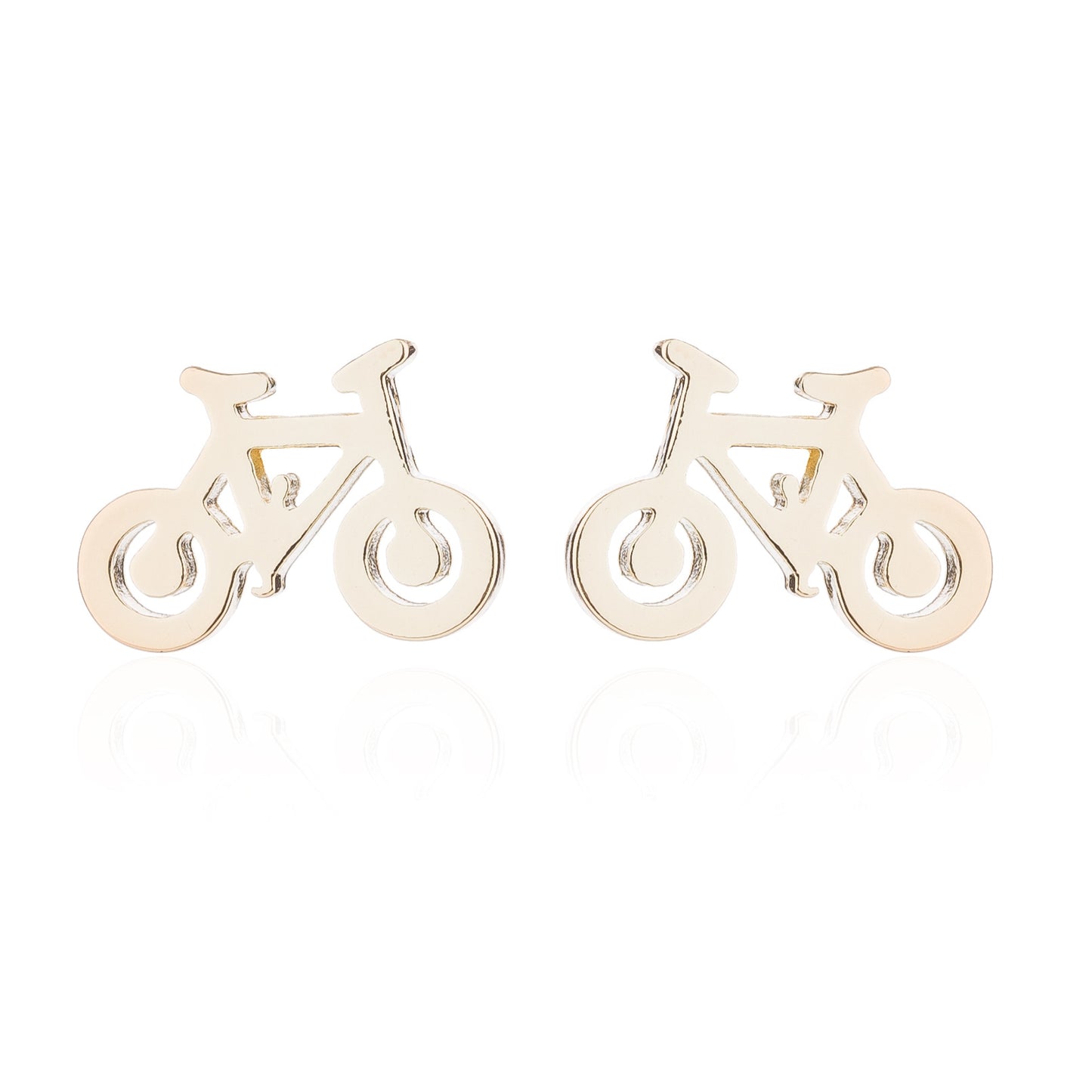 Bicycle Design Stainless Steel Stud Earrings - Travel-Themed Jewelry for Women